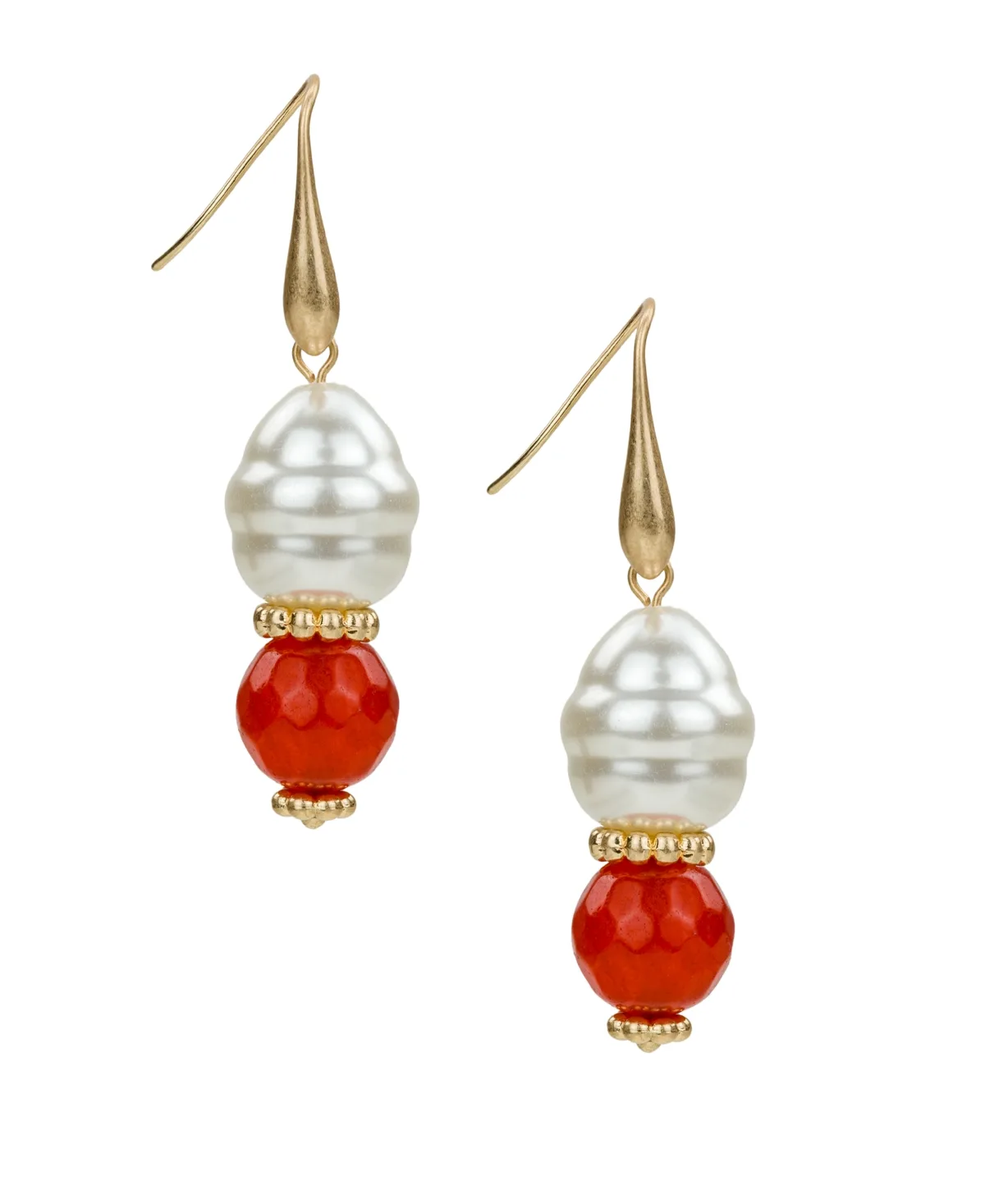 Imitation Pearl Double Drop Earrings by Patricia Nash