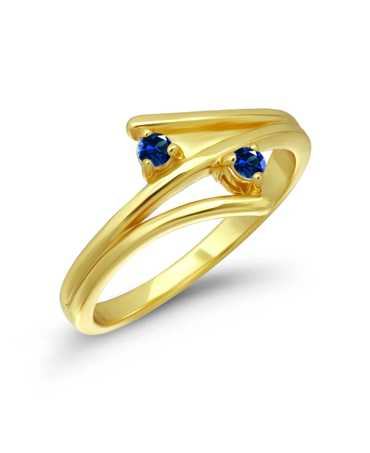 Cubic Zirconia 14k Gold-Plated Bypass Ring