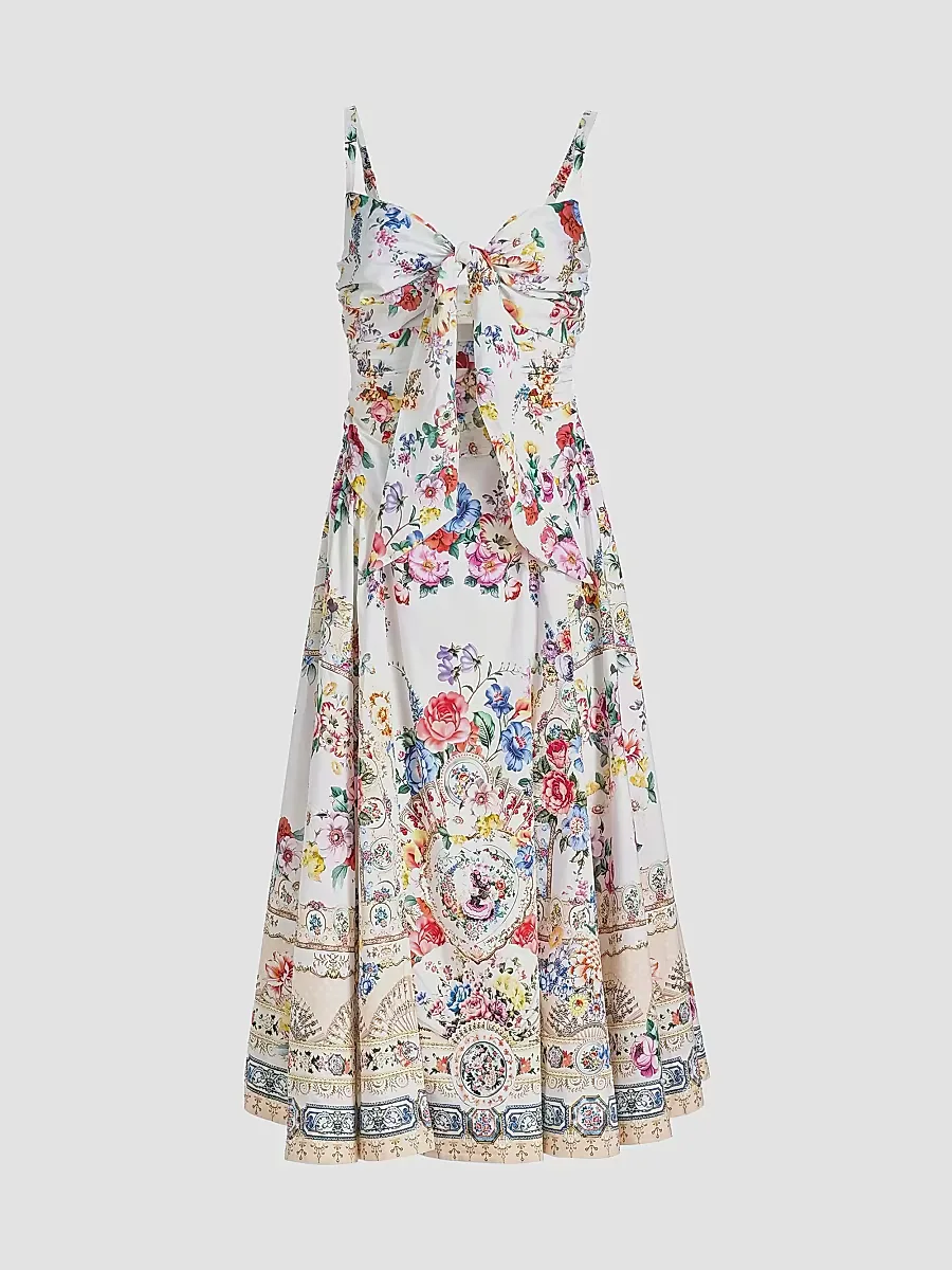 I Left My Heart in Granada Printed Ballerina Midi-Dress
