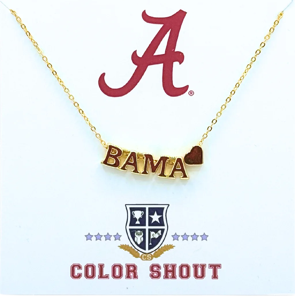 Alabama Gold Heart Necklace by Color Shout