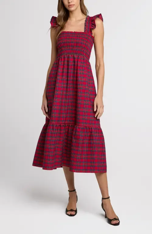 The Flounce Smocked Midi Dress