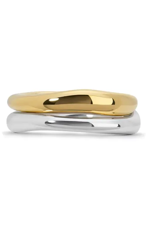 Set of 2 Nura Stacking Rings in 18K Gold Vermeil by Monica Vinader