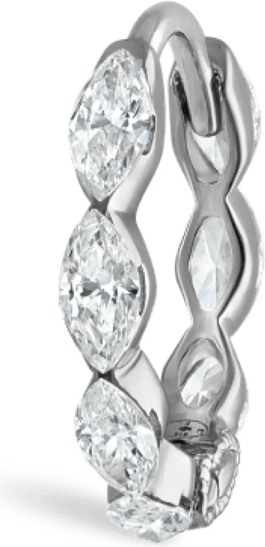 Single Diamond Marquise Eternity Hoop Earring by MARIA TASH