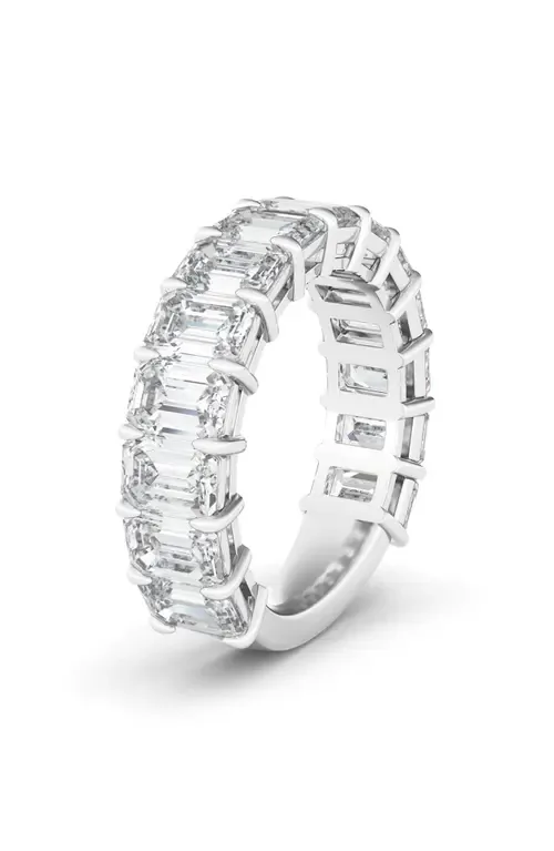 Emerald Cut Lab Created Diamond Eternity Band by HauteCarat