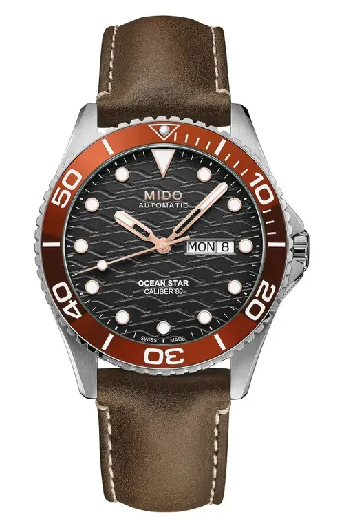 Ocean Star 200C Automatic Leather Strap Watch, 42.5mm by MIDO