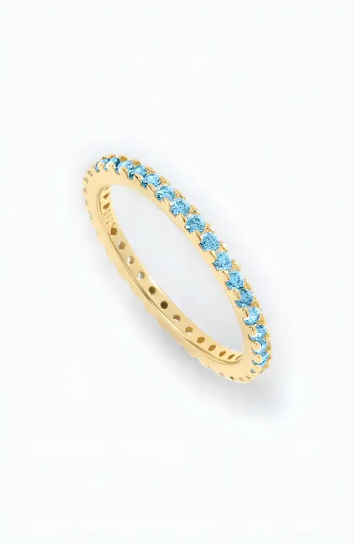 March Birthstone Eternity Stacking Ring in 18K Gold Over Sterling Silver by Mint & Lily