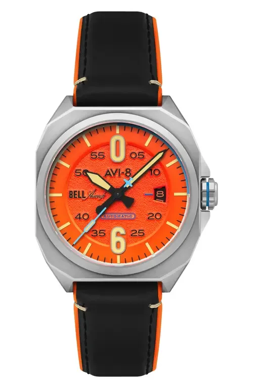 Bell X-1 Machbuster Automatic Leather/Rubber Strap Watch, 41mm by AVI-8