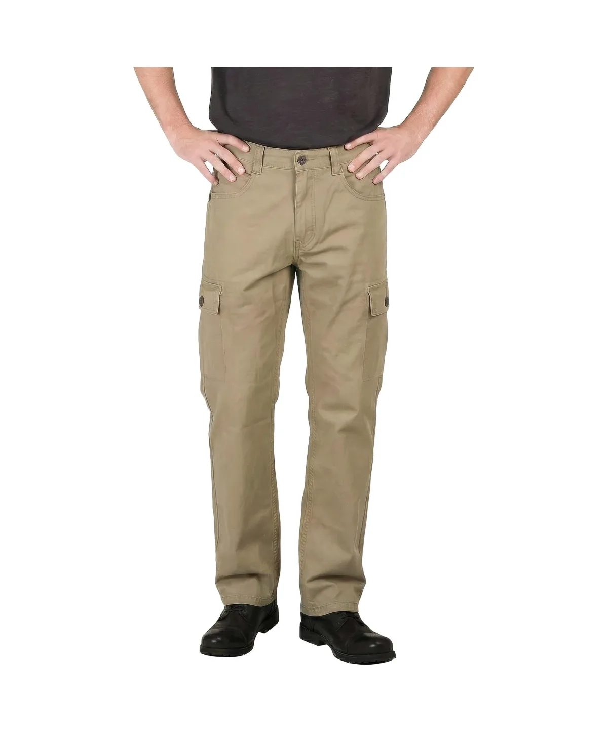 Relaxed Straight Canvas Cargo Pocket Pants