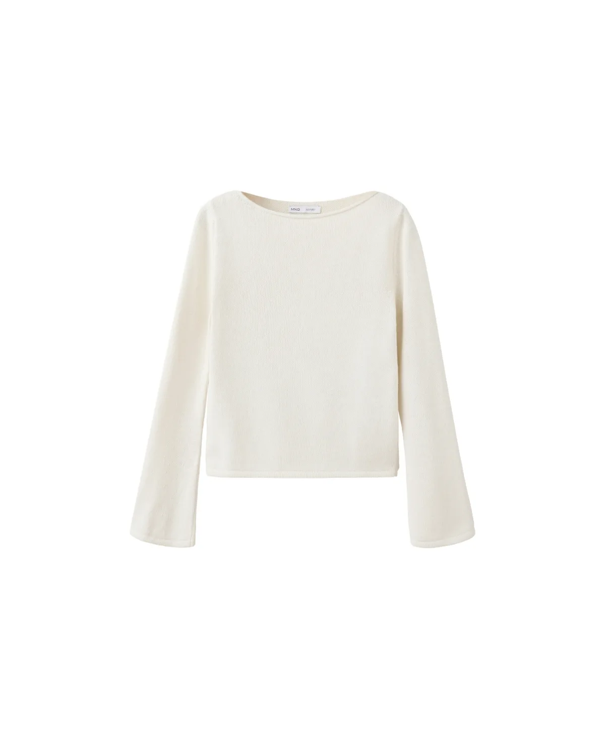 Long-Sleeve Boat-Neck Fitted Sweater