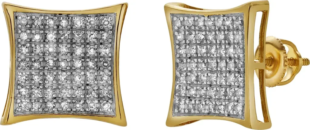 Garoa 10K Yellow Gold Diamond Earrings - 0.35 Cts