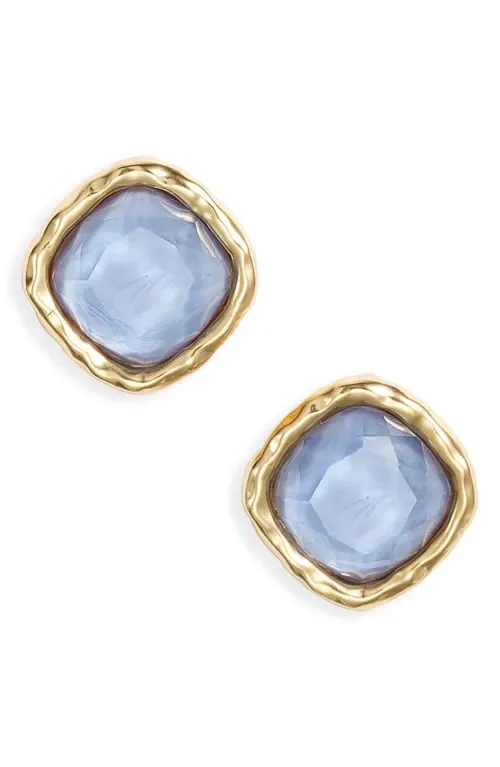 Bezel Glass Stud Earring by Karine Sultan