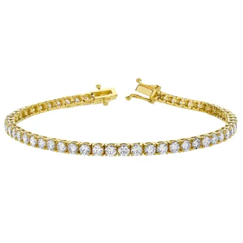 LMJ LoveGrown 10K Yellow Gold Lab Grown Diamond Tennis Bracelets - 5.49 Cts by LuvMyJewelry