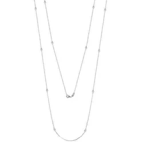 14K Gold 1.70cttw Bezel Diamond Station Necklace - 36 Inch