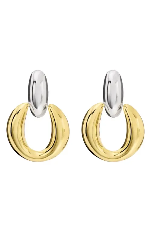 Dolce Sole Two-Tone Door Knocker Earrings by ATHRA LUXE