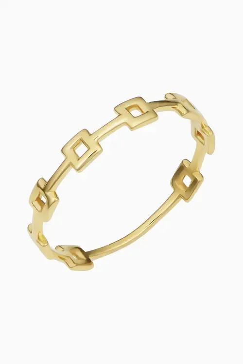 14K Yellow Gold Buttoned-Up Ring by Oradina