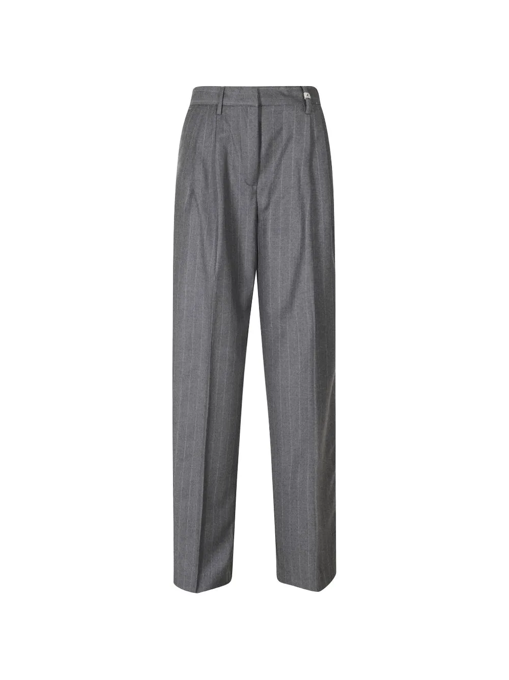 Pinstripe-Pattern Pleated Trousers