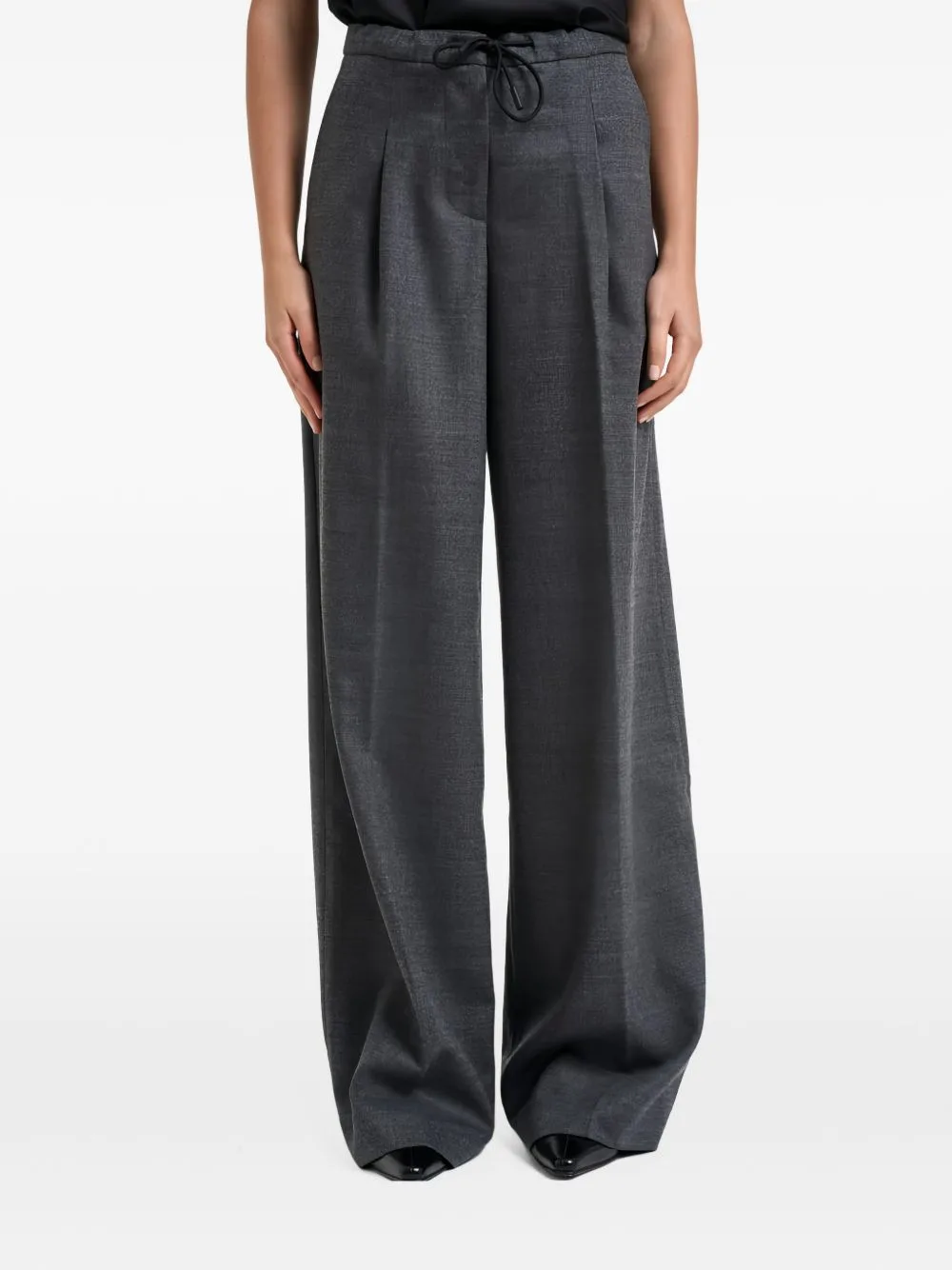 Pleated Drawstring-Waist Trousers