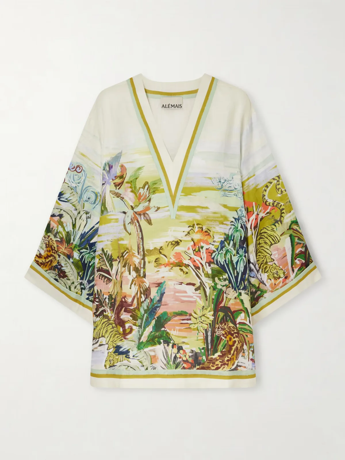 - Jungle Boogie Printed Linen Mini Dress -