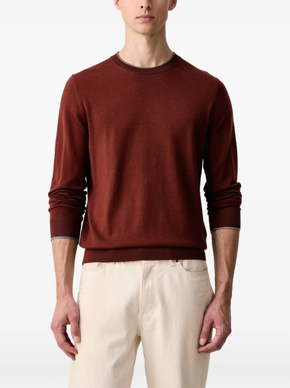 Contrast-Trim Sweater
