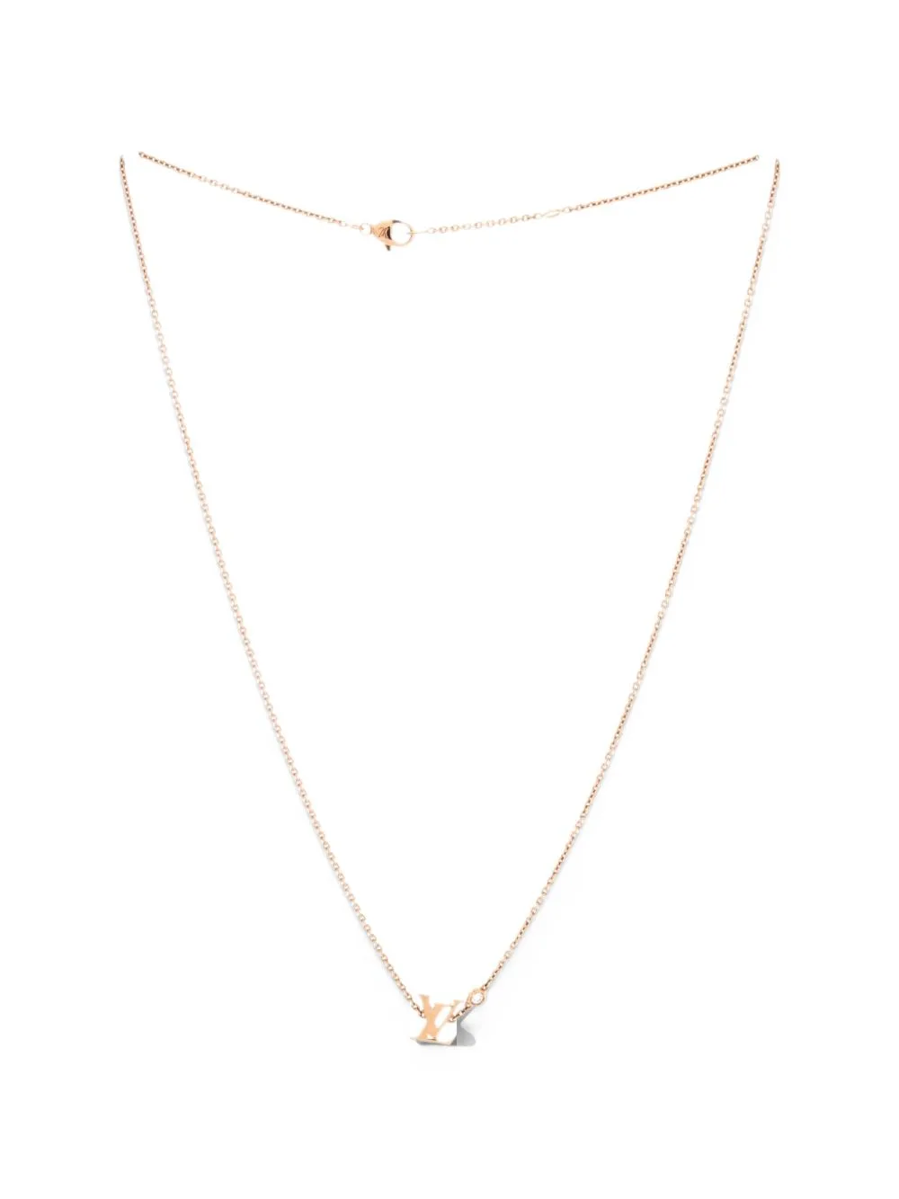 Idylle Blossom LV Pendant 18K Rose Gold with Diamond Necklace by Louis Vuitton Pre-Owned