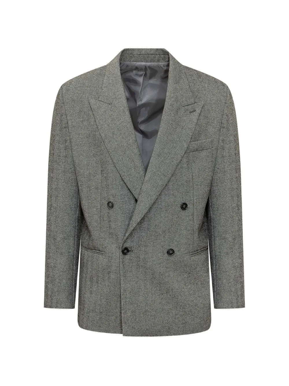 Herringbone Double-Breasted Jacket