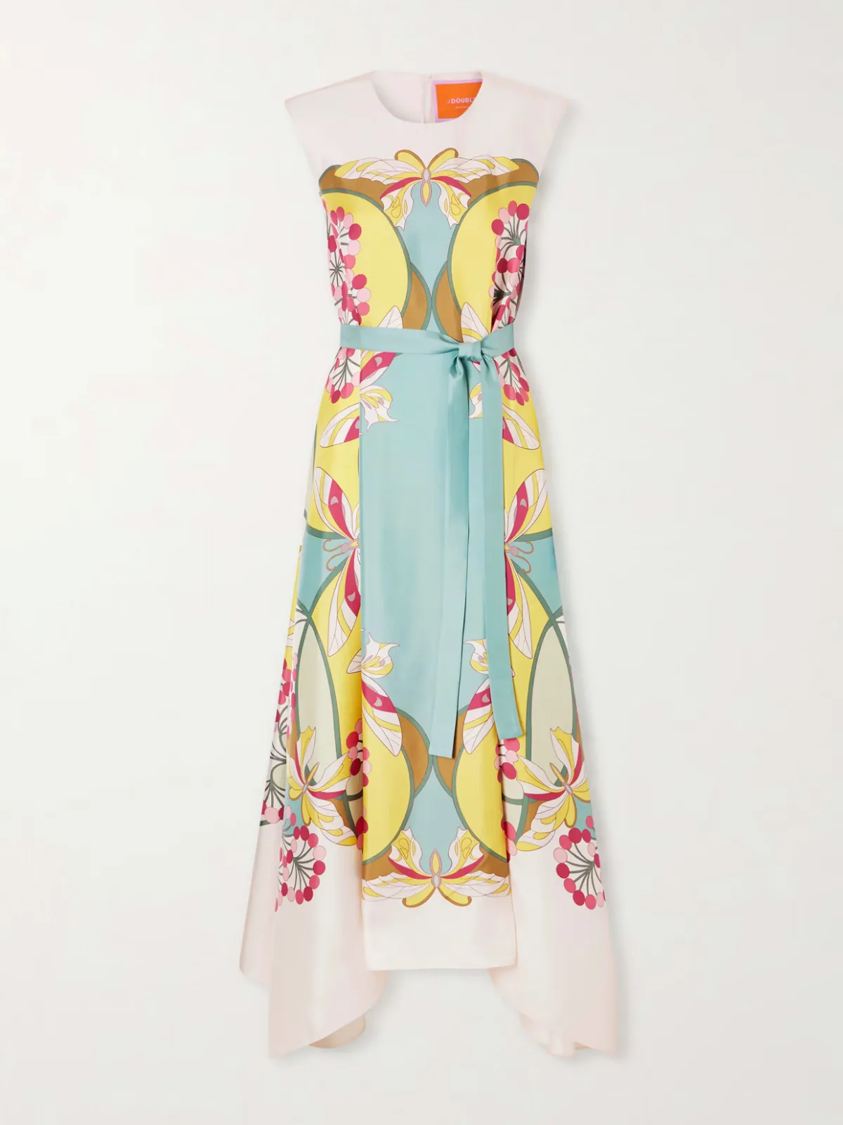 - San Carlo Belted Printed Silk Maxi Dress -