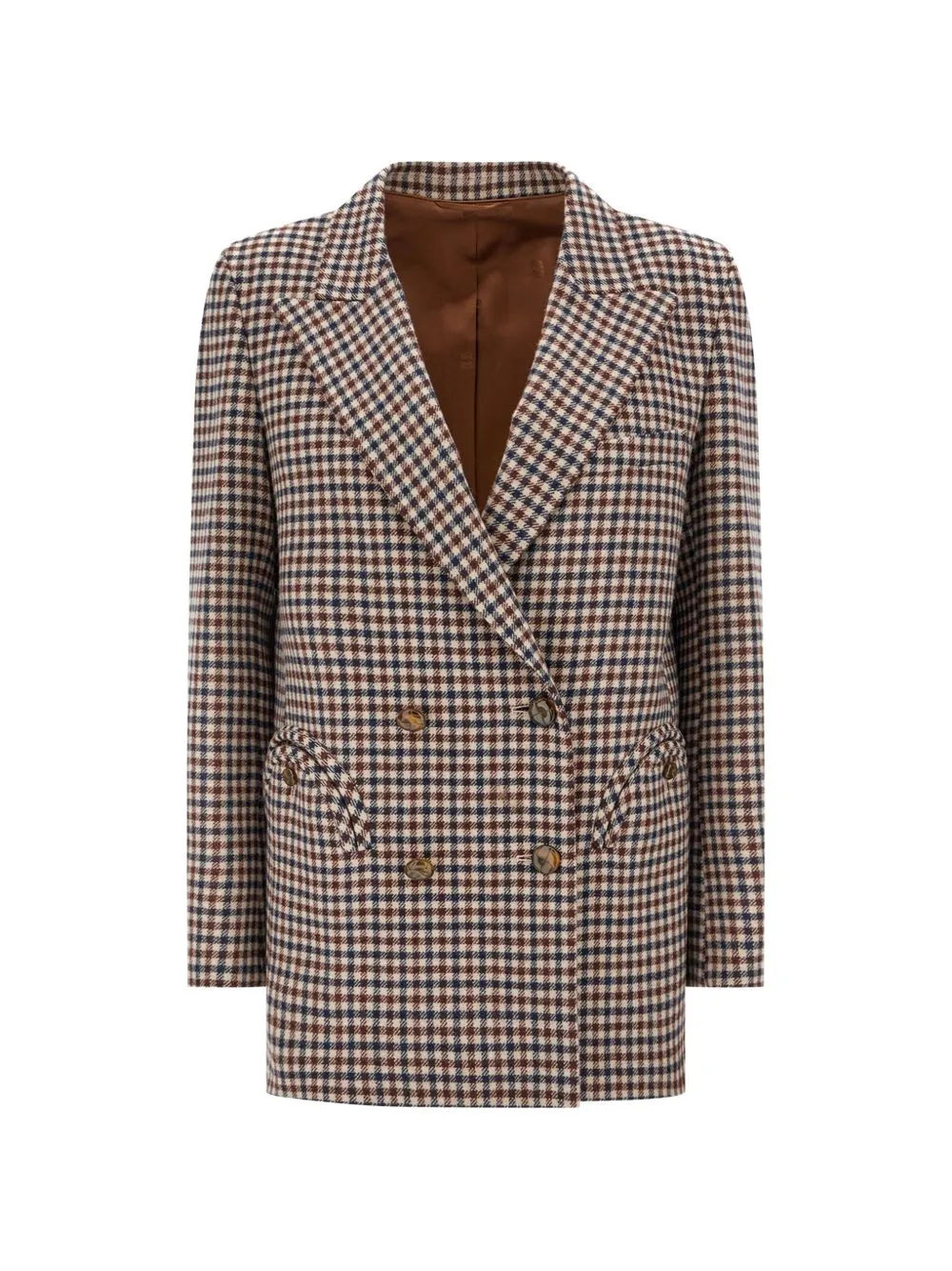 Check Double-Breasted Blazer