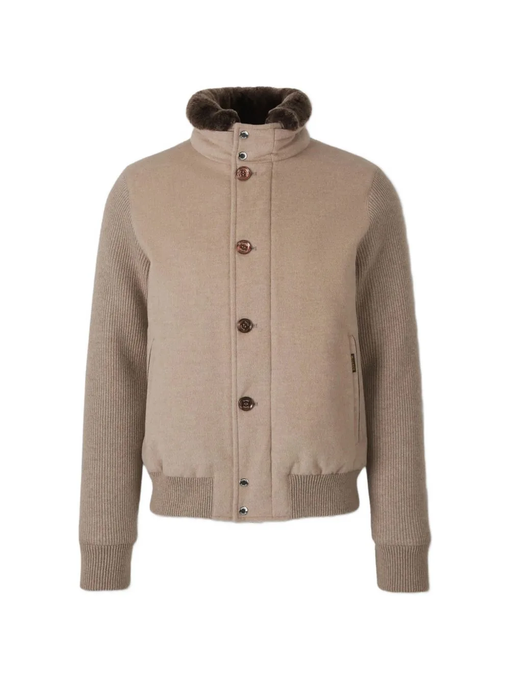 Levion Ribbed-Knit Panelled Jacket