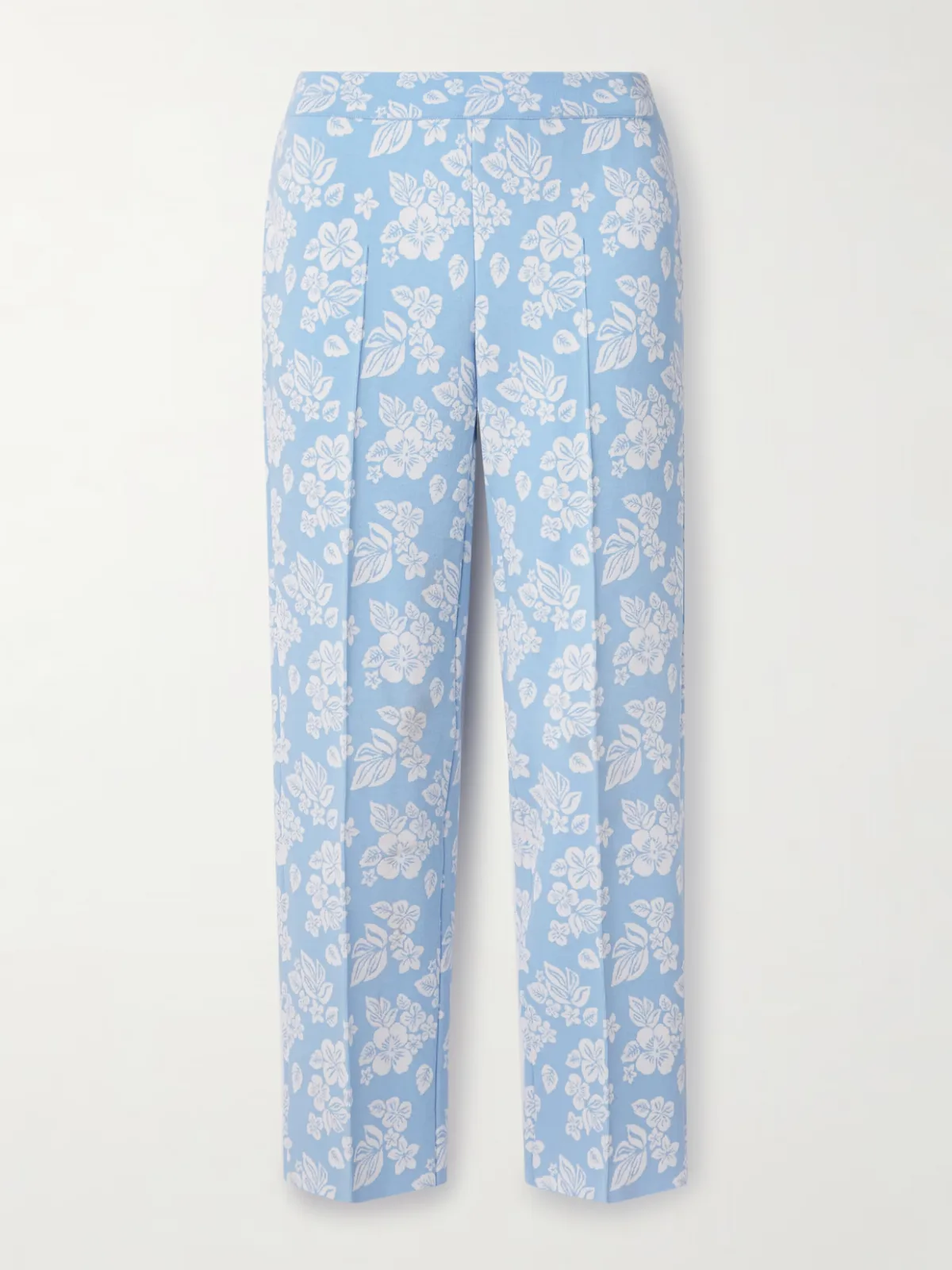 - Louis Cropped Floral-jacquard Straight-leg Pants -