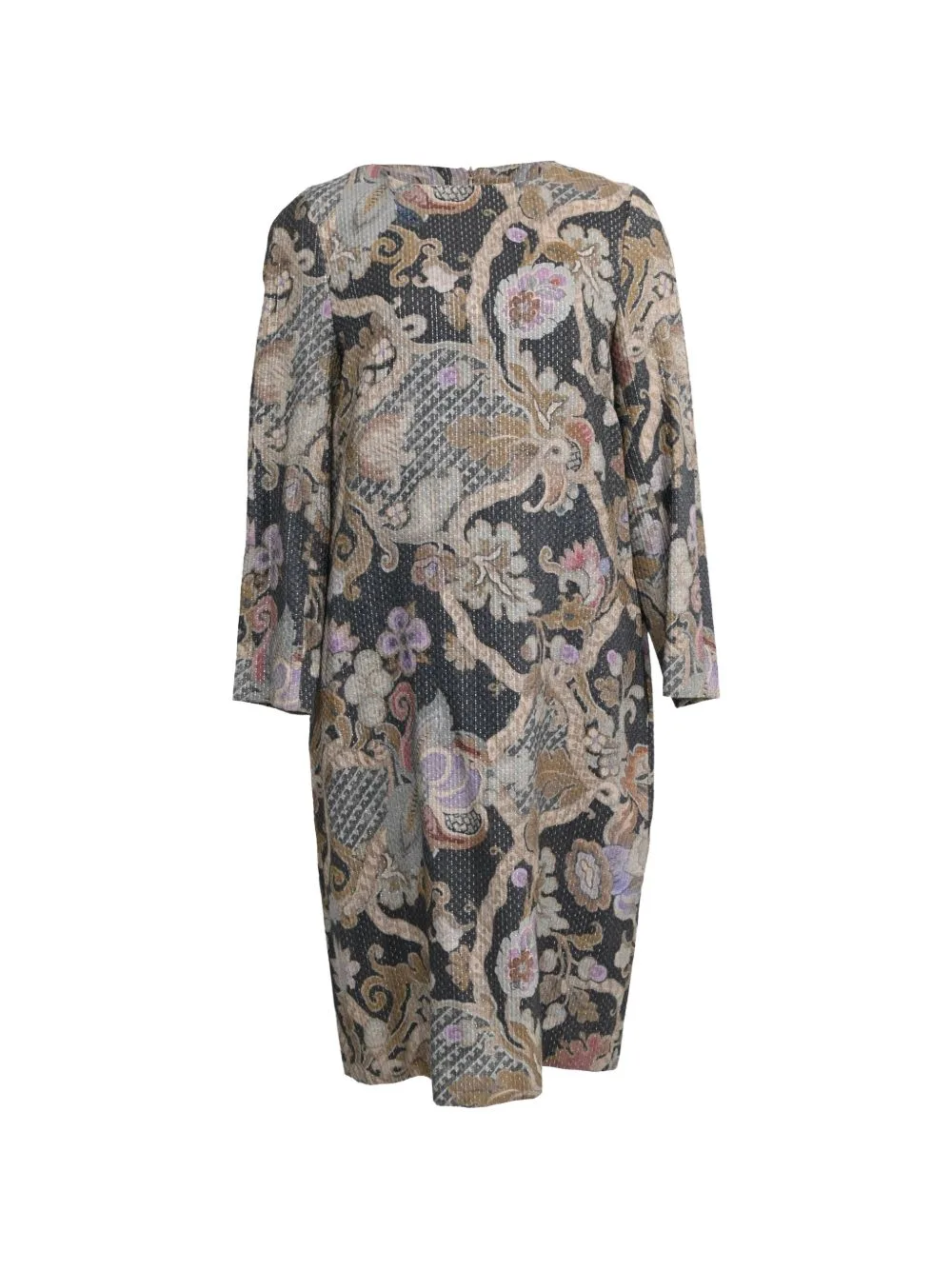 Floral-Print Wool Dress