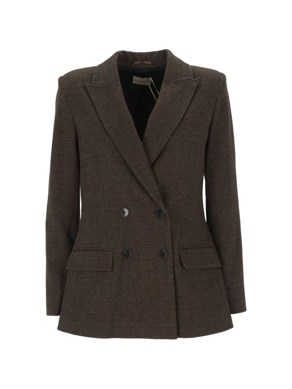 Prince of Wales Check Double-Breasted Blazer