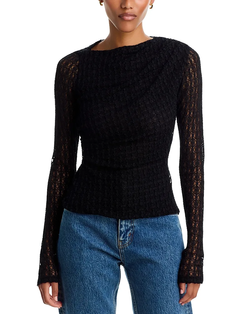 Vanessa Boat Neck Long Sleeve Top