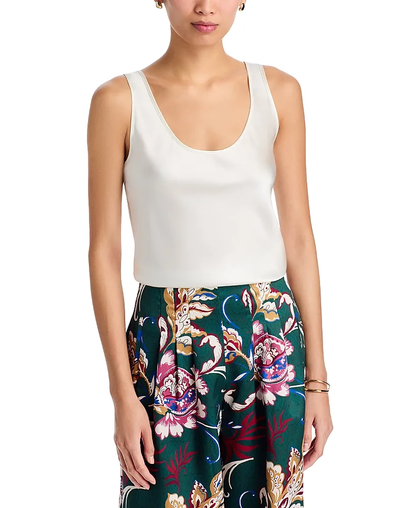 William Silk Blend Scoop Neck Tank