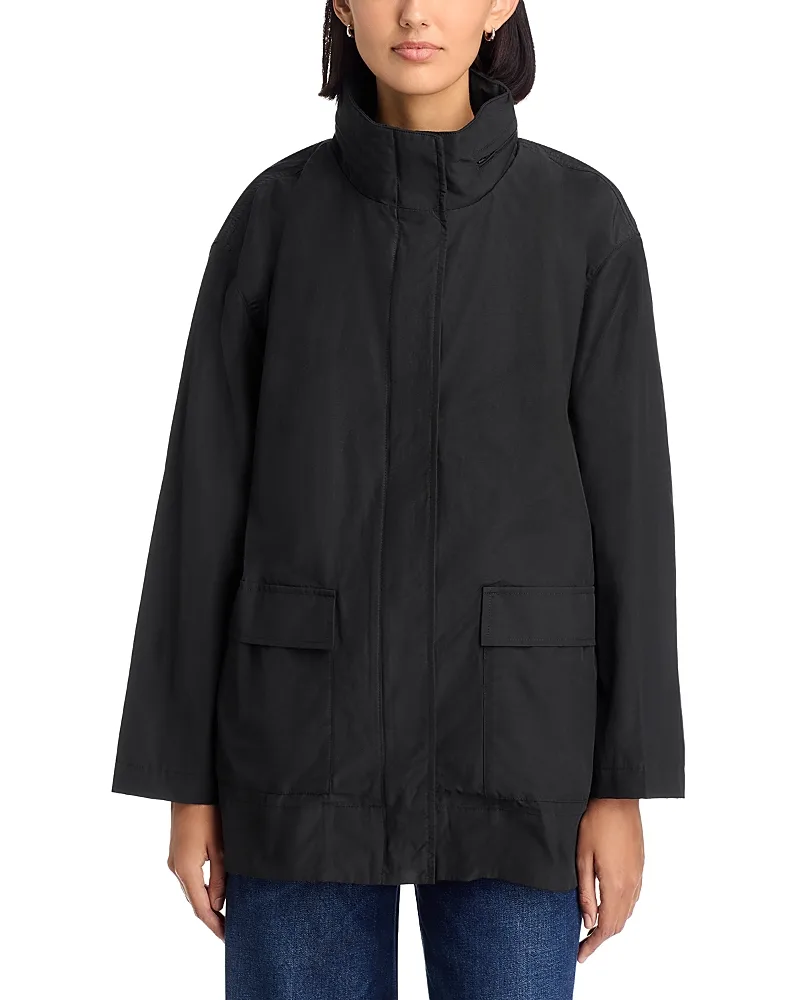 Stand Collar Hidden Hood Coat