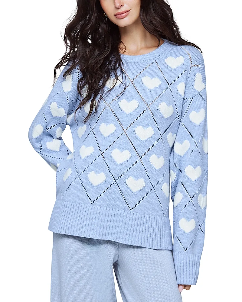 Pointelle Knit Heart Sweater by Splendid