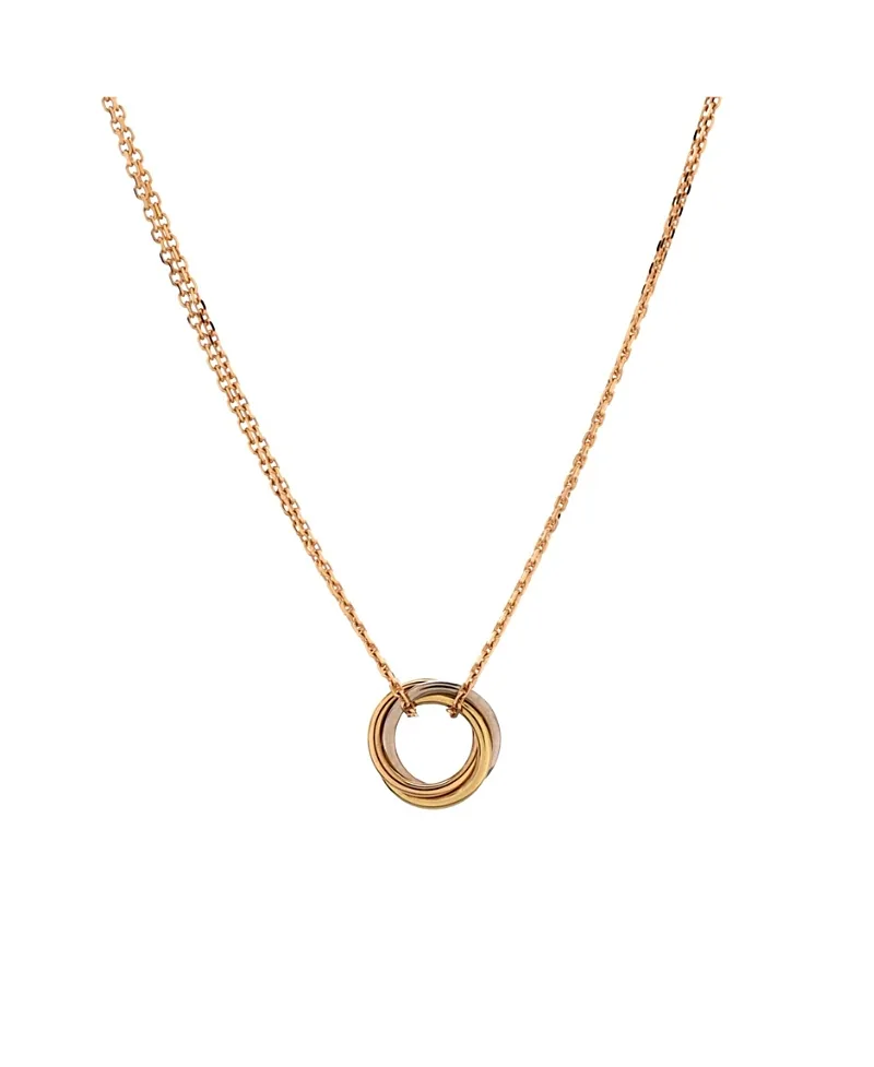 Pre-Owned Cartier Trinity Choker Necklace 18K Tricolor Gold, 17.25"