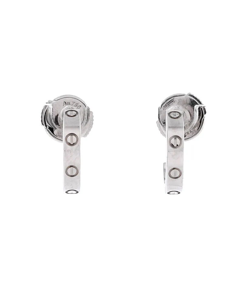 Pre-Owned Cartier Small Love Hoop Earrings 18K White Gold