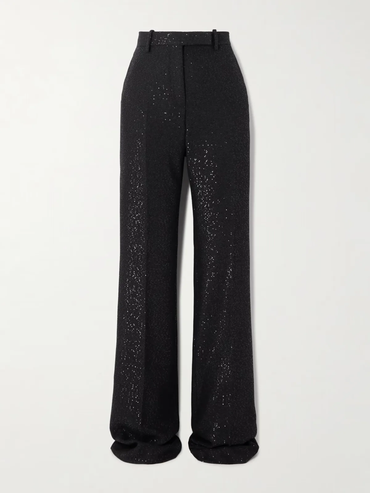 - Sequin-embellished Wool-blend Twill Straight-leg Pants -