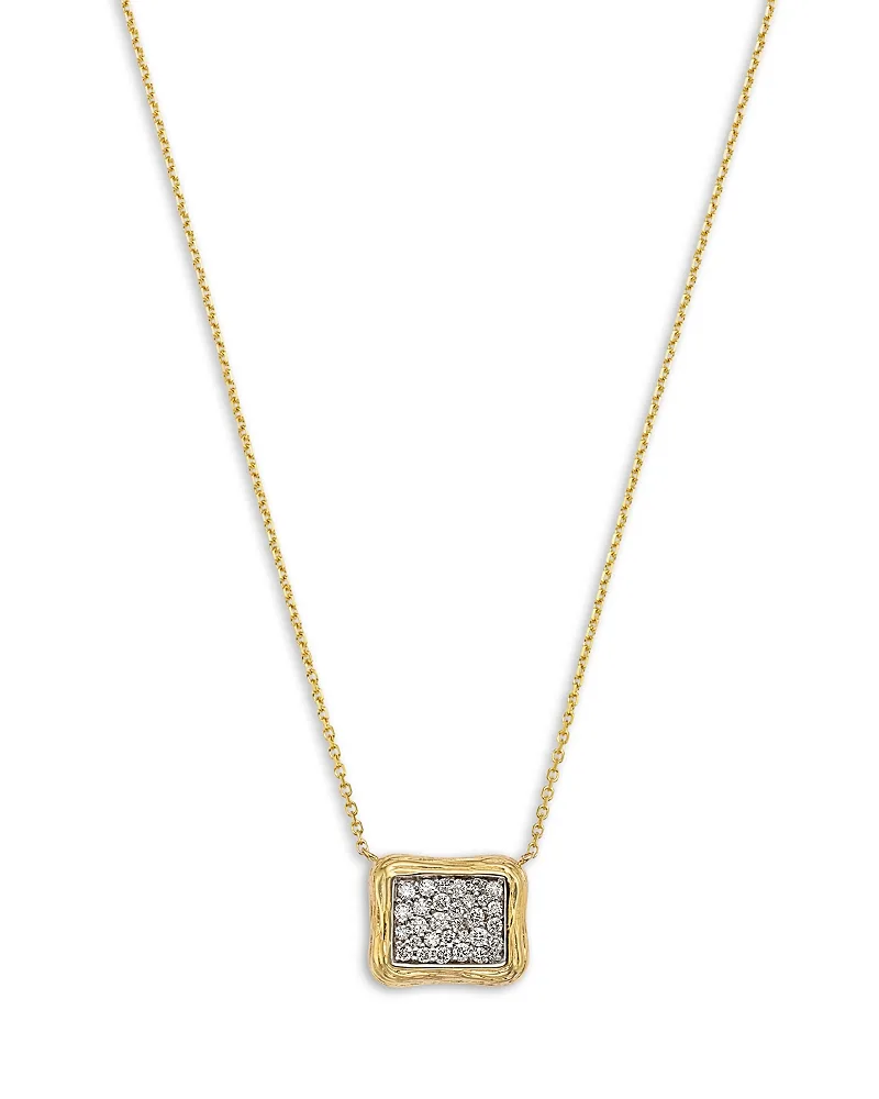 Diamond Pave Rectangle Pendant Necklace in 14K Yellow Gold, 0.37 Tcw by Bloomingdales Fine Collection