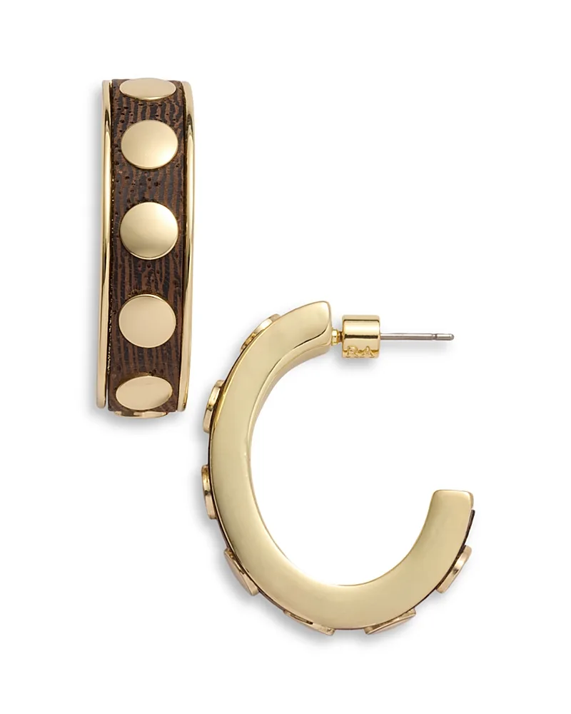 Studded Wood Hoop Earrings by Roxanne Assoulin