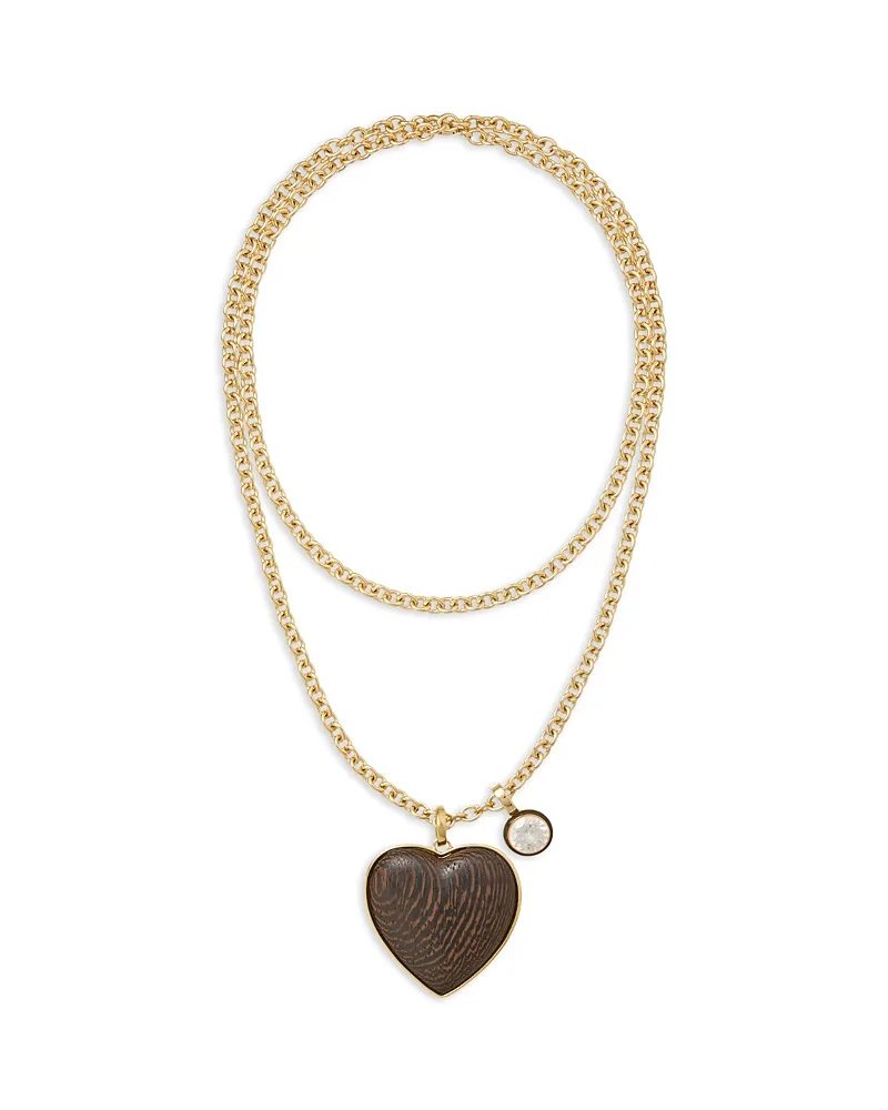 The Big Simple Wood Heart Layered Pendant Necklace, 26" by Roxanne Assoulin