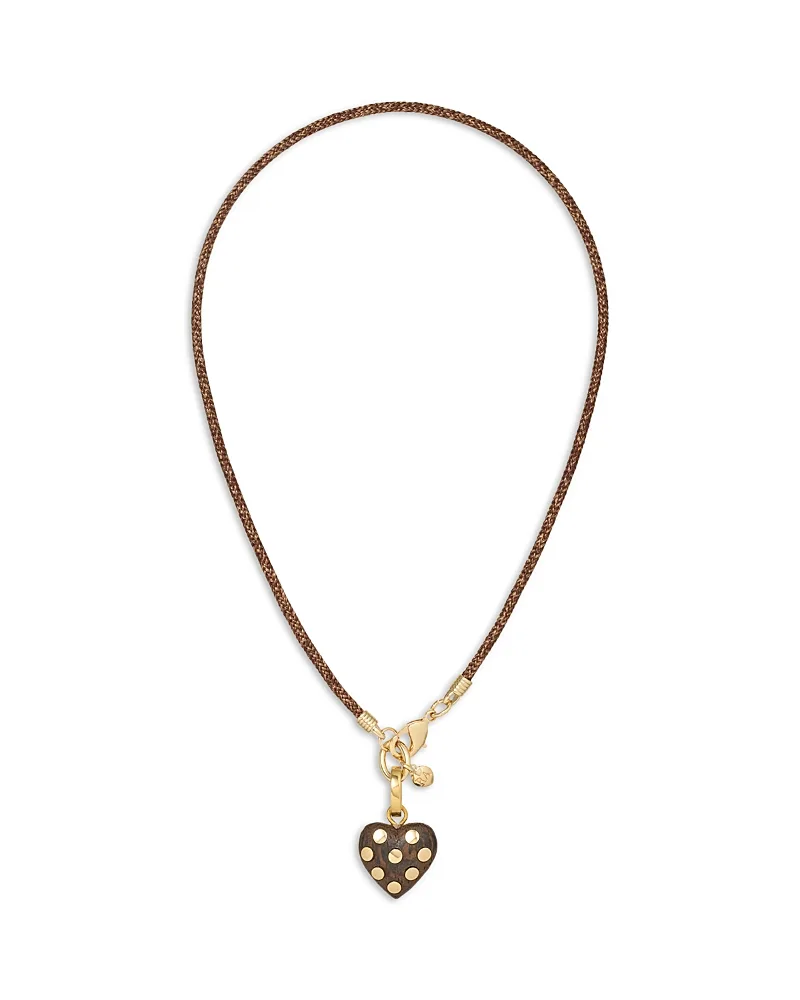 The Mini Studded Heart Cord Pendant Necklace, 16" by Roxanne Assoulin