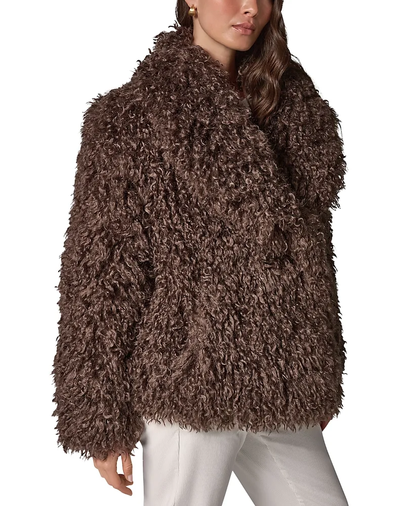 Faux Fur Shawl Collar Jacket