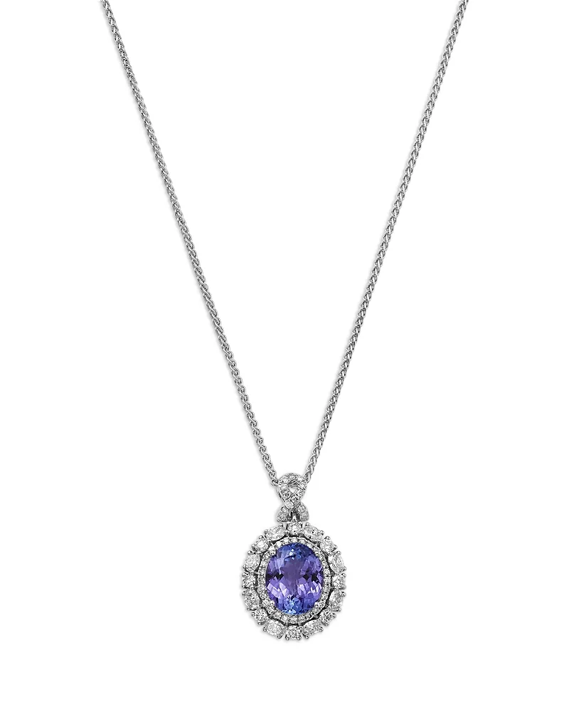 Diamond & Tanzanite Pendant Necklace in 14K White Gold, 18" by Bloomingdales Fine Collection