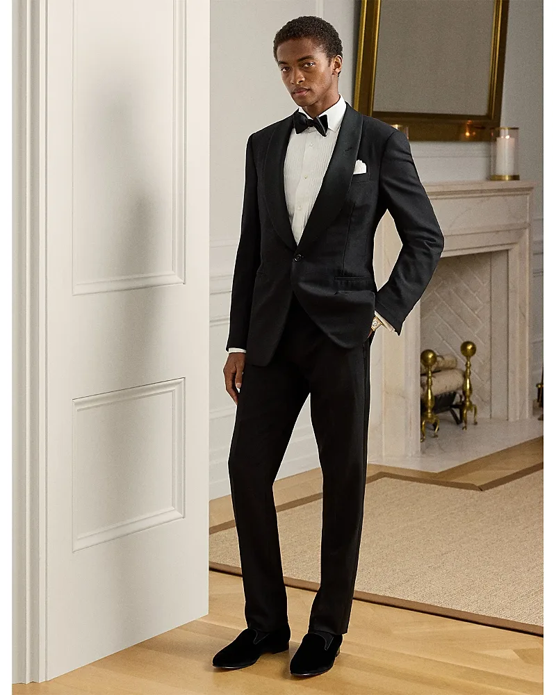 Purple Label Hand Tailored Wool Shawl Regular Fit Tuxedo