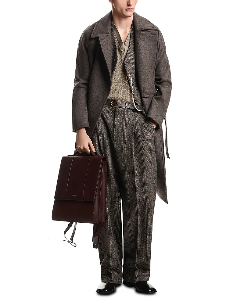 Emporio Armani Melton Wool Trench Coat