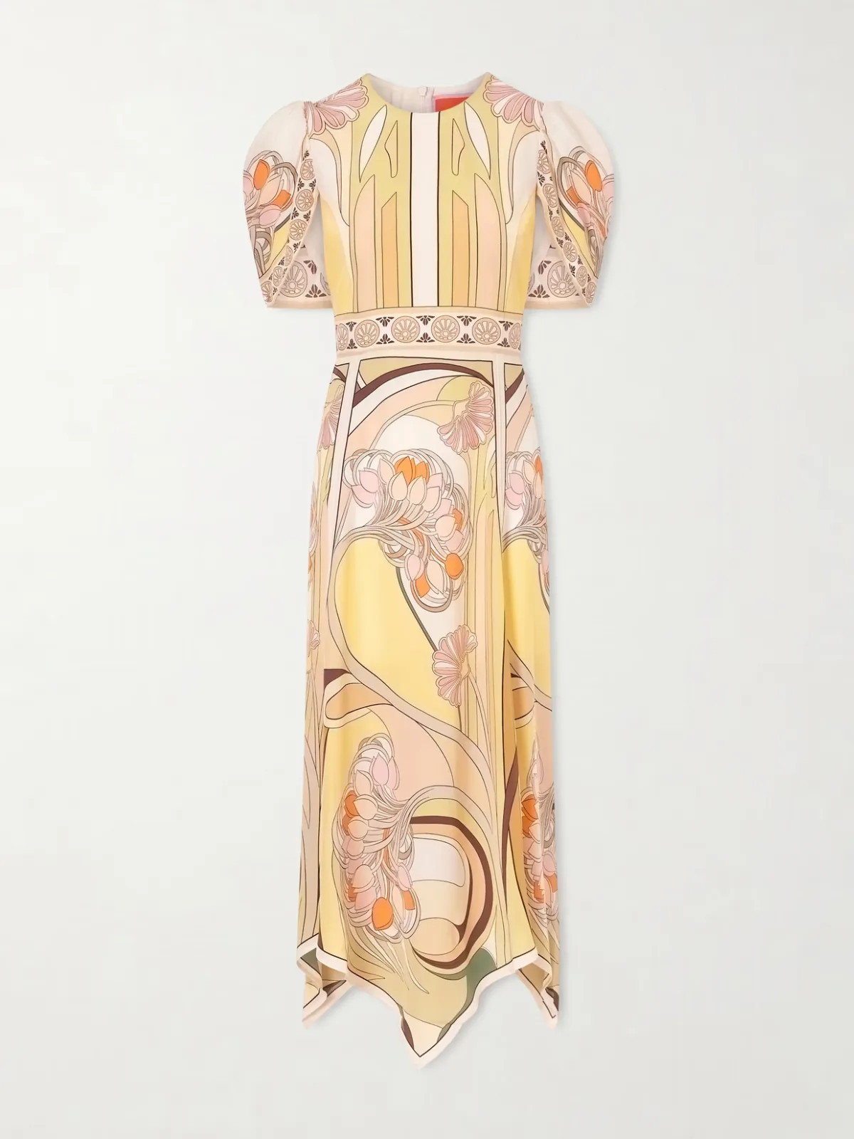 - Cherie Printed Silk Midi Dress -