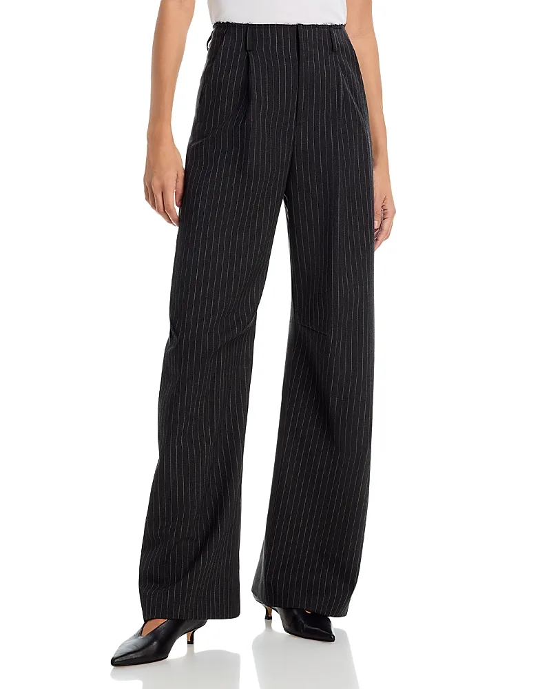 MM6 Maison Margiela Pinstripe Canvas Wide Leg Pants