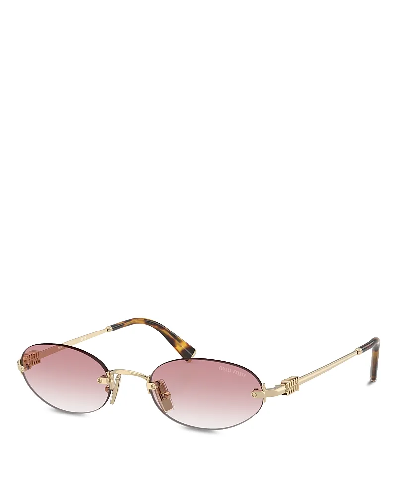 Miu Regarde Oval Sunglasses, 51mm