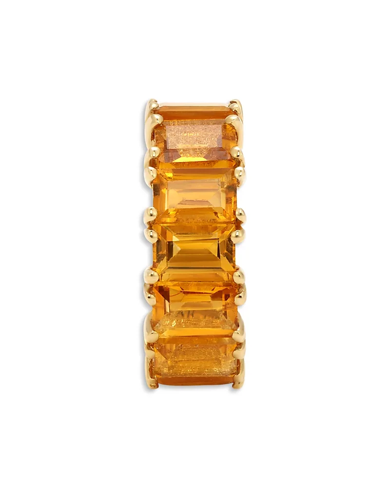 14K Yellow Gold Citrine Baguette Big Bead Pendant by Adina Reyter